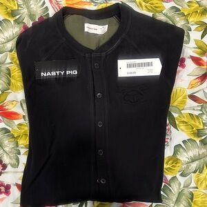 Nasty Pig Black Button-Front Union Suit cutoff